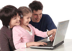 A Family at the Computer